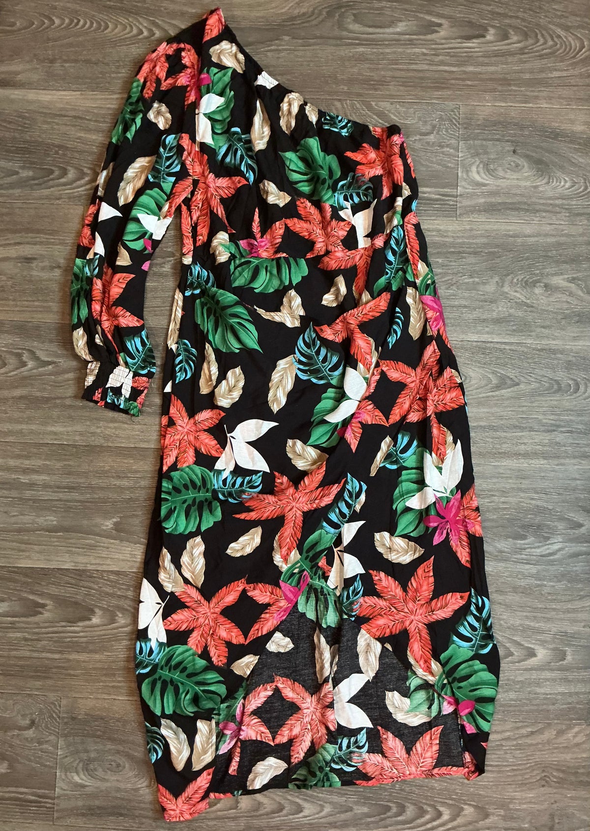 2XL Dress Tropical - Black