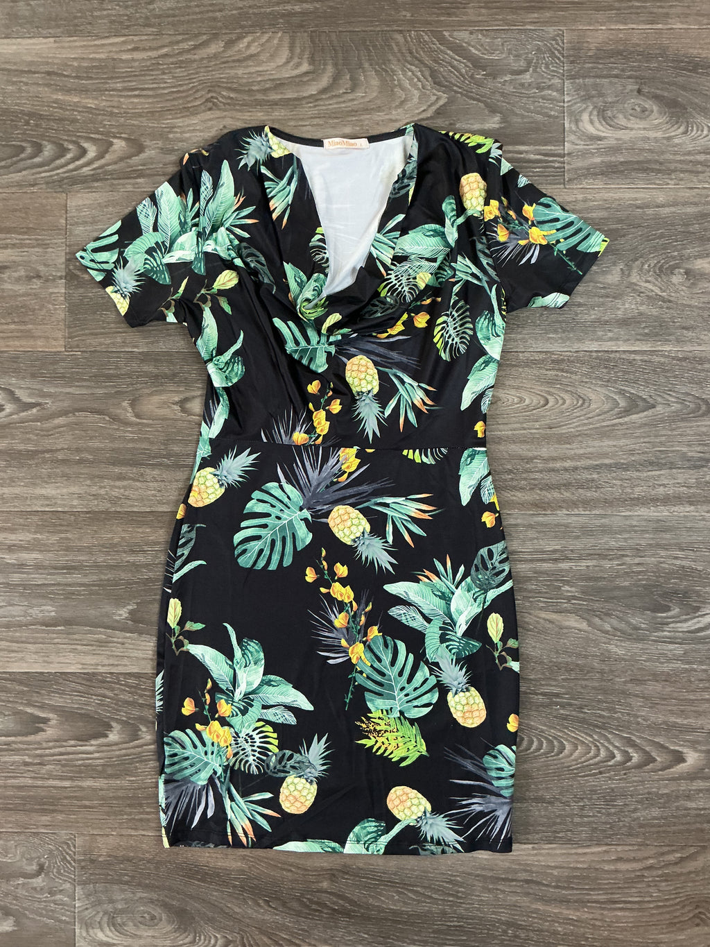 Large Dress Tropical  - Black