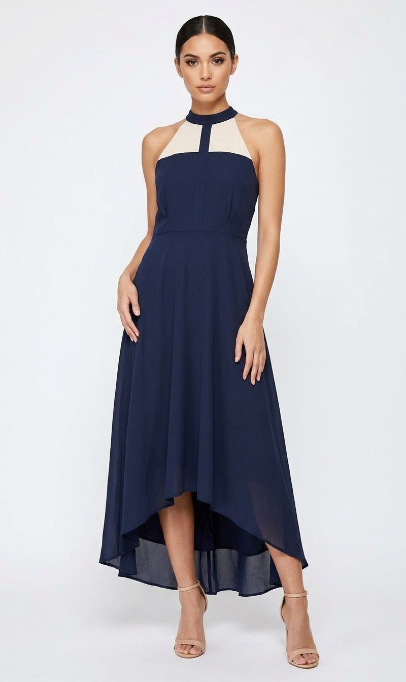 Large Dress - Blue/Creme