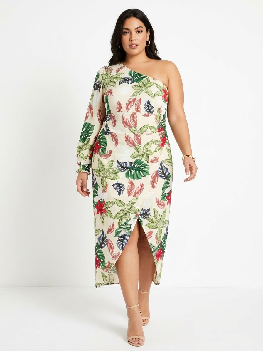 2XL Dress Tropical - Crème